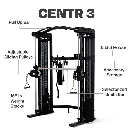 Centr 3 Home Gym Functional Trainer with Selectorized Smith Bar view 2